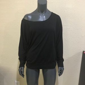 Trendy slouchy off the shoulder top